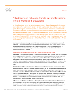 Ottimizzazione della rete tramite la virtualizzazione: tempi e modalit� di attuazione