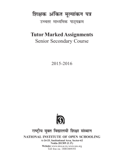 Important Instruction for Submission of TMA - Sr. Secondary (98 KB)