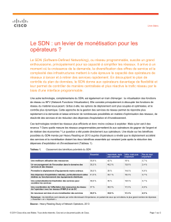 Le SDN : un levier de mon�tisation pour les op�rateurs ?