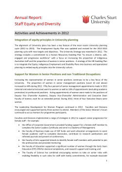2012 Annual Report: Staff Equity and Diversity