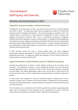2013 Annual Report: Staff Equity and Diversity