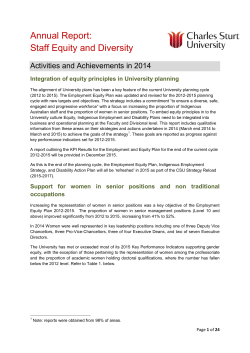 2014 Annual Report: Staff Equity and Diversity