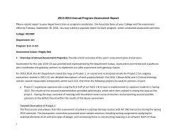 2013 2014 annual assessment report Art