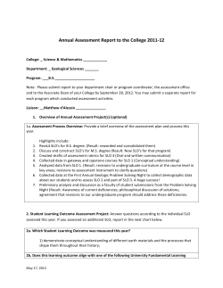 geology 2011-2012 assessment report
