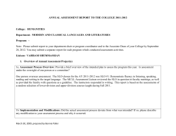 modern and classical languages and literatures assessment