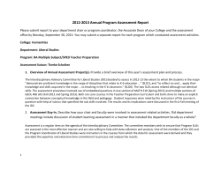 Annual Assessment Report LRS 2012-13