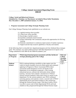 Final 08-09 CSBS College Annual Assessment Report