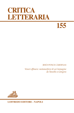 Jes s Ponce C rdenas: Veneri effimere: metamorfosi di un immagine da Tansillo a G ngora , Critica letteraria , 155 (2012).