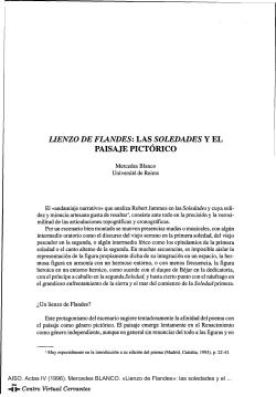 Mercedes Blanco: " Lienzo de Flandes : las Soledades y el paisaje pict rico", Actas del IV Congreso Internacional de la Asociaci n Internacional Siglo de Oro (AISO) (Alcal de Henares, 22-27 de julio de 1996) , 1 (1998), pp. 263-274.