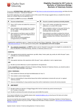 eligibility checklist