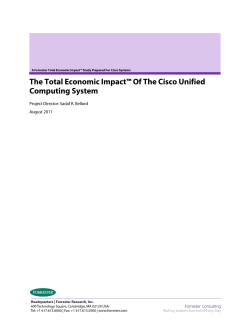 Cisco Unified Computing System �� Total Economic Impact