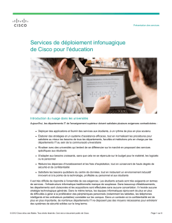 Services de d&eacute;ploiement de nuage de Cisco pour l'&eacute;ducation