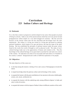 Indian Culture Heritage Syllabus: English Medium (108 KB)