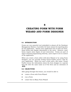 Lesson-8 Creating Form with form Wizard and Form Designer (227 KB)