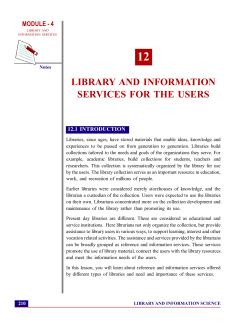 Lesson 12. Library and Information Services for the Users (2465 KB)