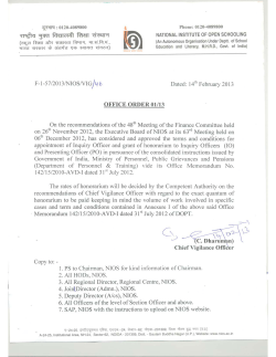 Office Order No 1/13 Regarding appointment of the Inquiry Officer and Honorarium (361 KB)