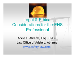 Legal Ethical Aspects of Safety and Health Audits