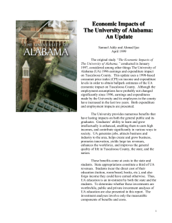 Economic Impacts of The University of Alabama: An Update