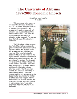 The University of Alabama 1999-2000 Economic Impacts