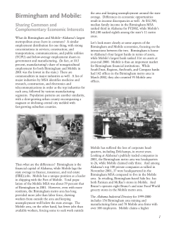 Birmingham and Mobile: Sharing Common and Complementary Economic Interests