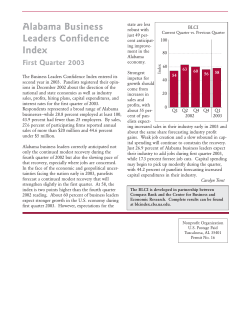 Alabama Business Leaders Confidence Index: First Quarter 2003