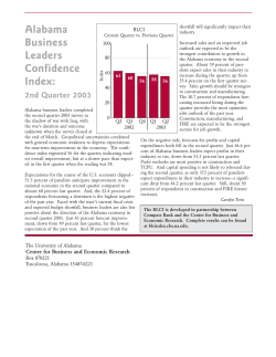 Alabama Business Leaders Confidence Index: Second Quarter 2003