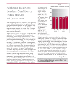 Alabama Business Leaders Confidence Index: Third Quarter 2003