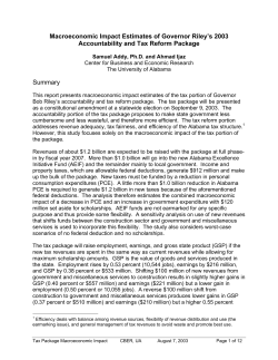 Tax Package Macroeconomic Impact