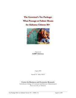 Tax Package Effect on Alabama Citizens 50+