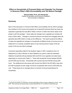 Effects of Sales and Cigarette Taxes on Households
