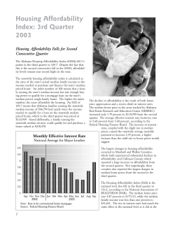 Housing Affordability Index: 3rd Quarter 2003