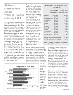 Alabama Metropolitan Areas: Working Toward a Strong 2004