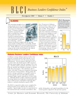 Alabama Business Leaders Confidence Index: First Quarter 2004