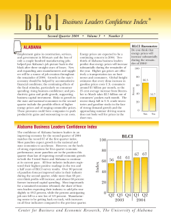 Alabama Business Leaders Confidence Index: Second Quarter 2004