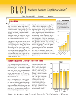 Alabama Business Leaders Confidence Index: Third Quarter 2004