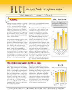 Alabama Business Leaders Confidence Index: Fourth Quarter 2004