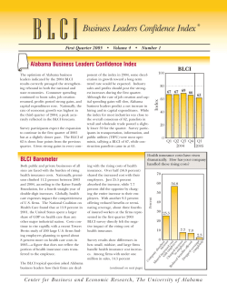 Alabama Business Leaders Confidence Index: First Quarter 2005