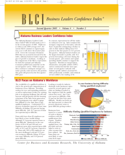 Alabama Business Leaders Confidence Index: Second Quarter 2005