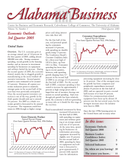 Economic Outlook - Third Quarter 2005