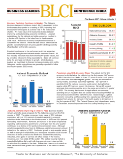 Alabama Business Leaders Confidence Index: First Quarter 2007