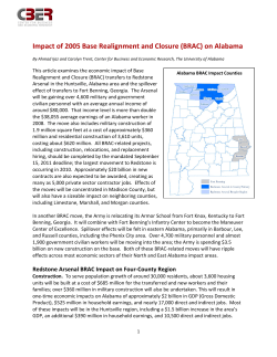 Impact of 2005 Base Realignment and Closure (BRAC) on Alabama