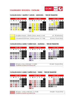 Del 18 de abril al 15 de junio del 2016