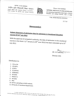 Date Extended for Vocational Education Courses Admission (6.43 MB)