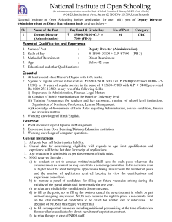 Detail and Application Format for the post of Deputy Director(Admin.) (69 KB)