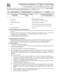 Detail and Application Format for the post of Junior Engineer (Electrical) (115 KB)