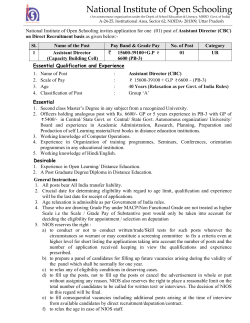 Detail and Application Format for the post of Assistant Director(CBC) (85 KB)