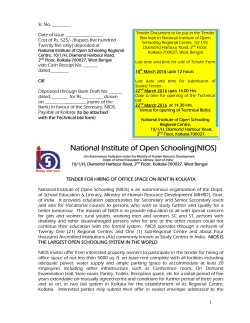 TENDER FOR HIRING OF OFFICE SPACE ON RENT IN KOLKATA (124 KB)