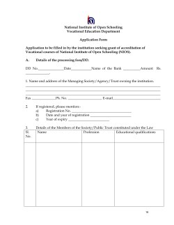 Application form for grant of accreditation of Vocational courses of National Institute of Open Schooling (NIOS) (107 KB)