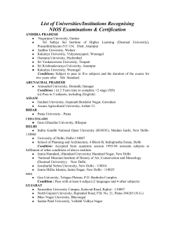 For the list of Universities / Institutions which have recognised the NIOS Examinations. (158 KB)