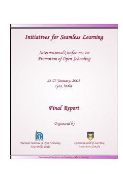 International Conference on Promotion of Open Schooling in PDF format (769 KB)